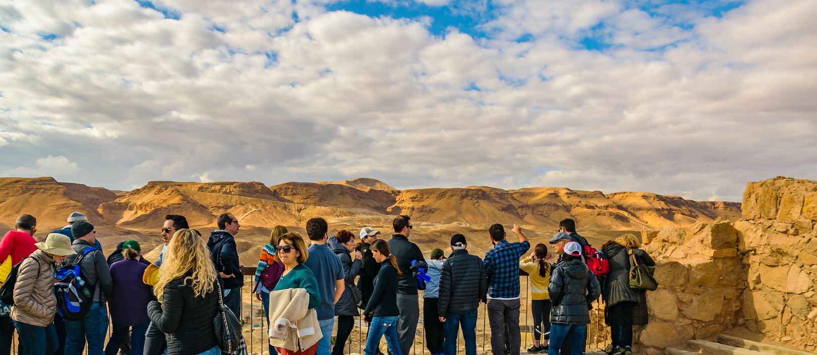 People at Masada Fortress, Judea, Israel